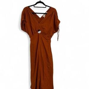 Sincerely Jules Orange maxi dress size small NWT